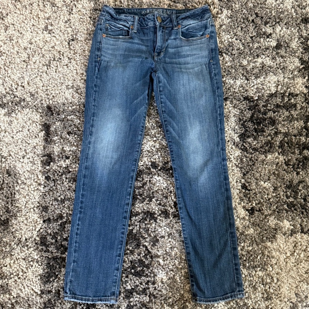 American Eagle Skinny Stretch Jeans Womens 4 Short Blue Denim Medium Wash